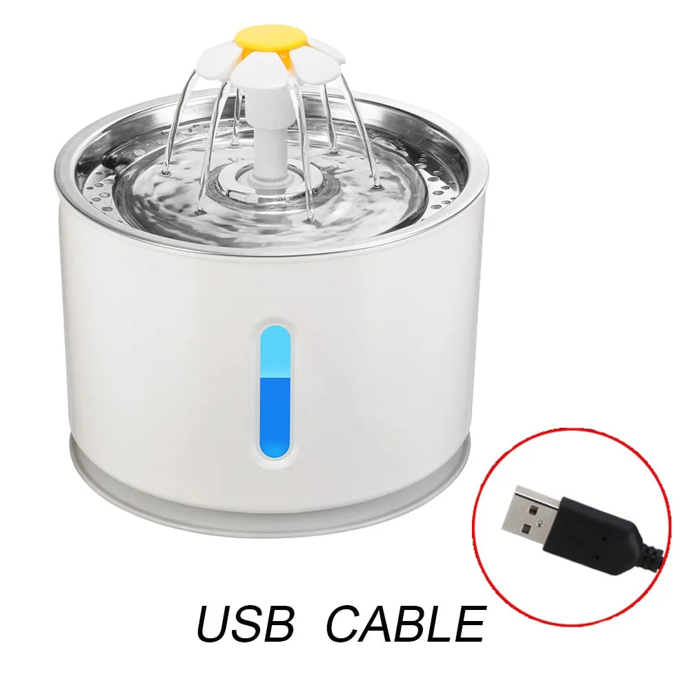 2.4L Automatic Pet Water Fountain with LED Night-Light