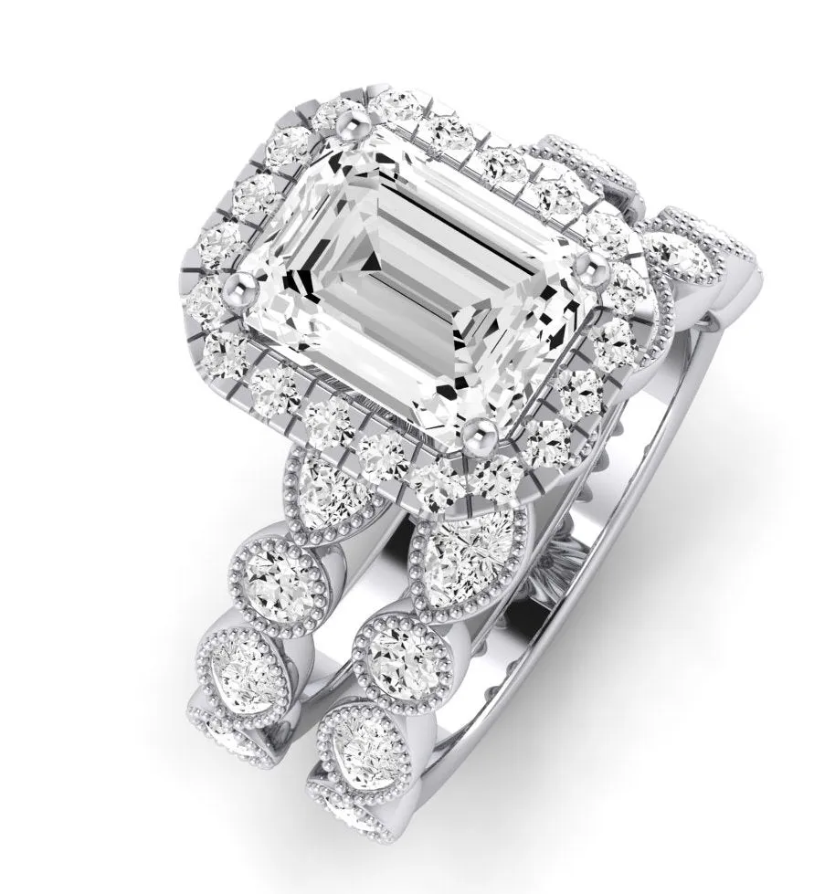 Aubretia - Emerald Diamond Bridal Set