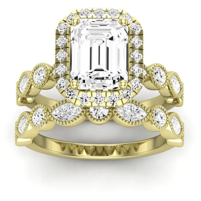 Aubretia - Emerald Diamond Bridal Set