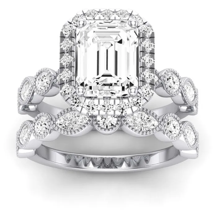 Aubretia - Emerald Diamond Bridal Set