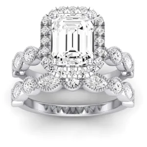 Aubretia - Emerald Diamond Bridal Set