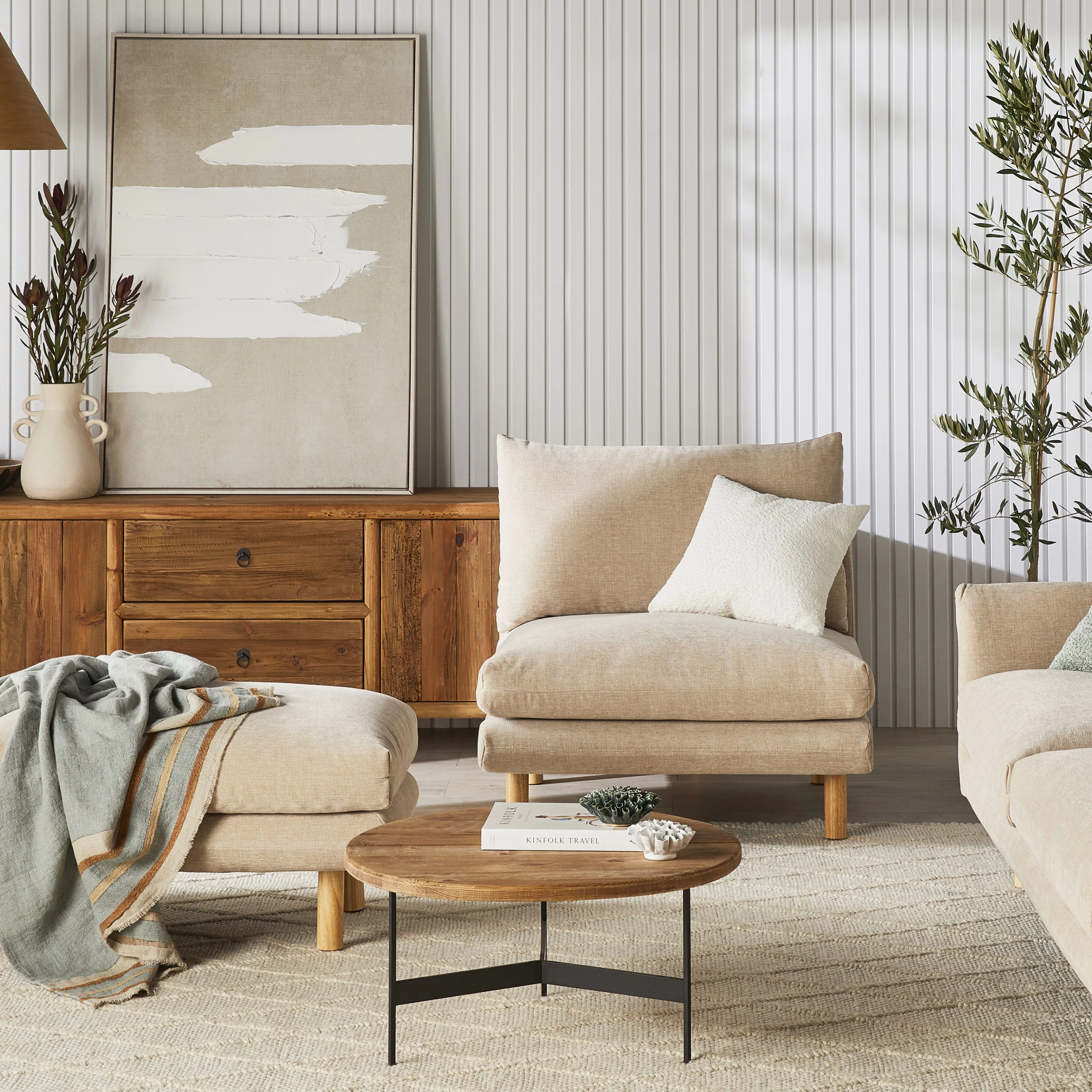 Austin Armless Armchair Serenity Tortilla