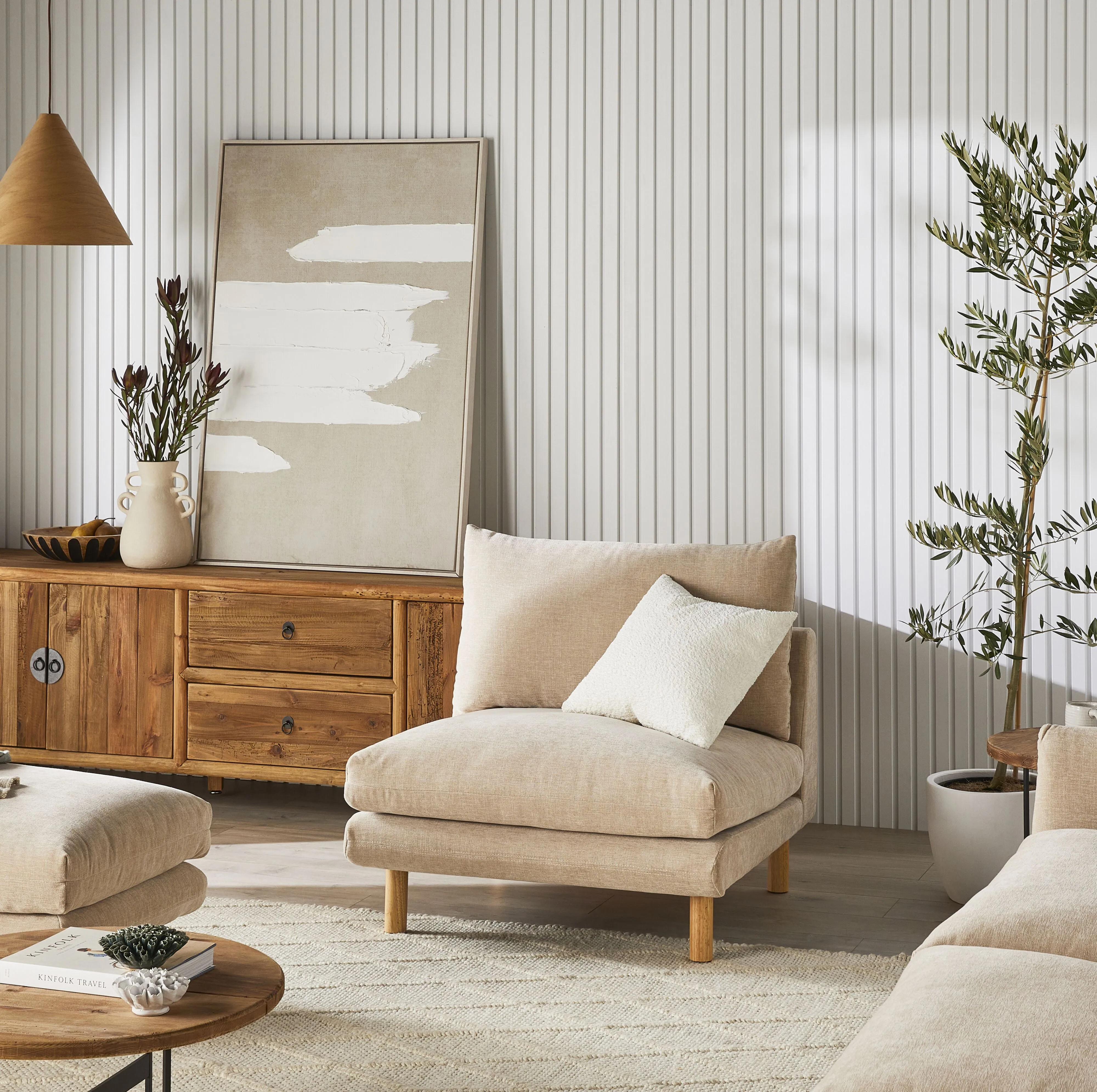 Austin Armless Armchair Serenity Tortilla