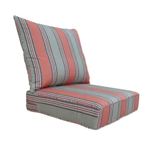 BOSSIMA Outdoor Patio Cushions Deep Seat Chair Cushions Sunbrella Furniture Foam Cushions 24x24, Passage-Poppy