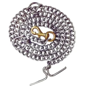 Chullbull Heavy Duty Brass Chain Leash for Dogs (Silver)