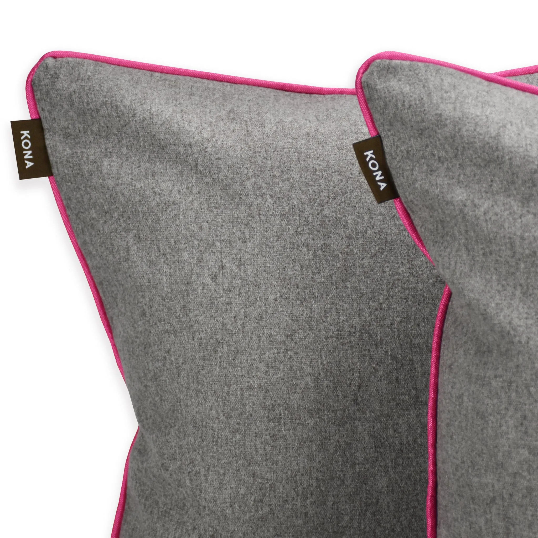 Cloud Bed Décor Set - Grey Flannel with Hot Pink Trim