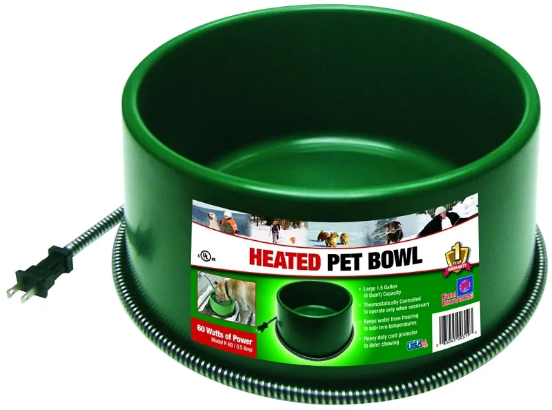 Farm Innovators P-60 Pet Bowl, 1.5 gal Volume, Green :EA: QUANTITY: 1