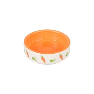 Flamingo Iggy Ceramic Orange Small Animal Feeding Bowl 100ml