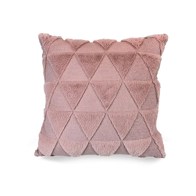 Fluffy Scatter Cushion | Dusty Pink Triangle