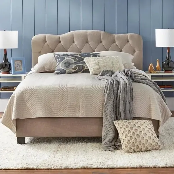 Forest Upholstered Bed with Storage in Grey Suede