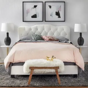 Forest Upholstered Bed with Storage in Grey Suede