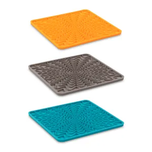 Framed "Spill Resistant" Silicone Dog Lick Mat,  9.5" x 9.5"