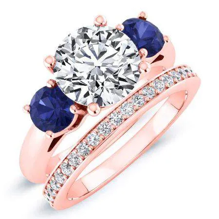 Fuschia - Round Diamond Bridal Set