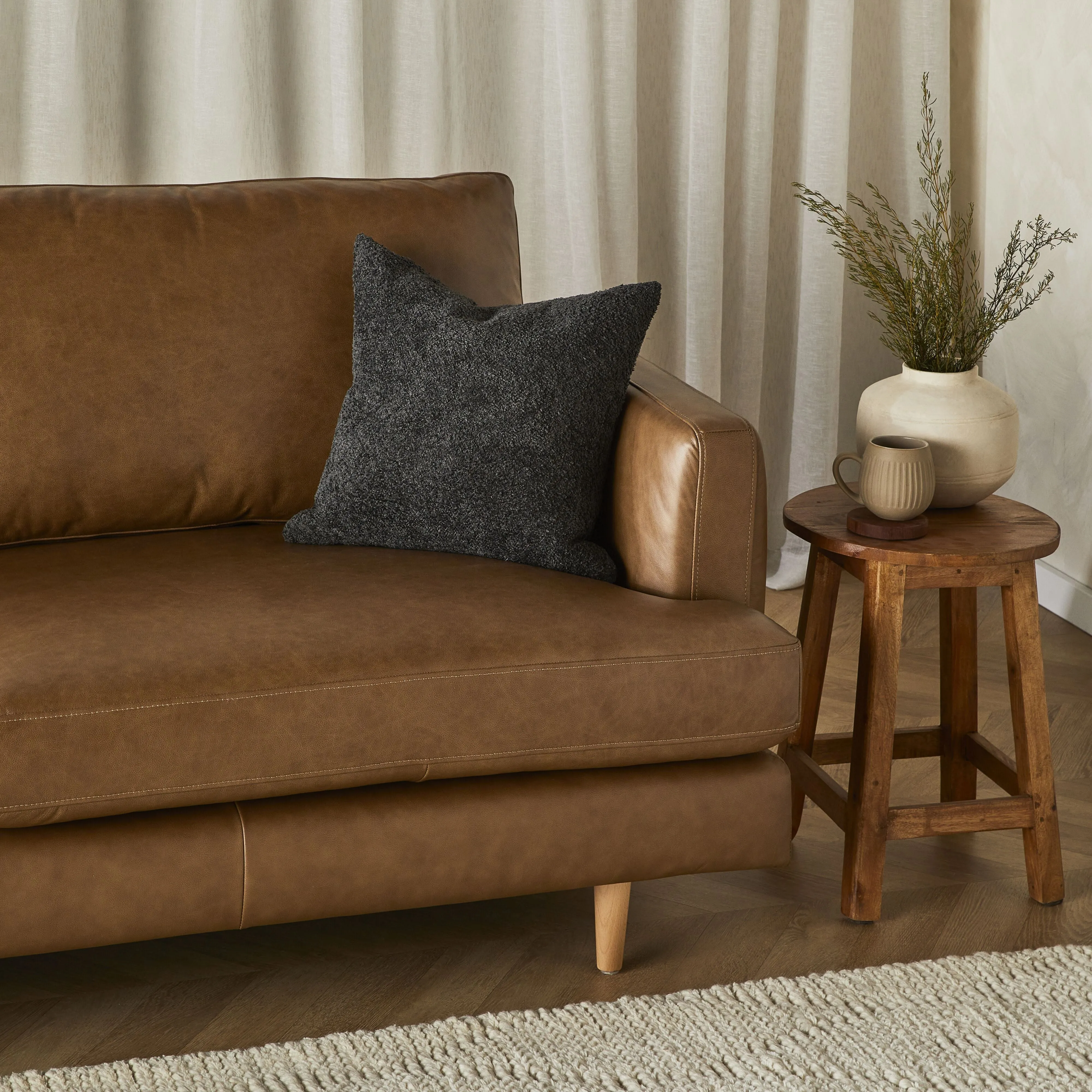 Harrison 3 Seater Leather Sofa Dakota Chestnut