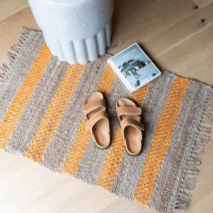 Harvey Cotton Jute Mat - Orange