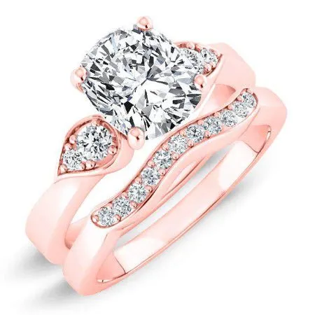 Hibiscus - Cushion Diamond Bridal Set