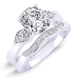 Hibiscus - Cushion Diamond Bridal Set