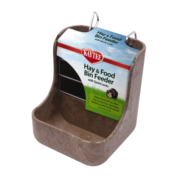 Kaytee Hay & Food Bin Feeder with Quick Locks
