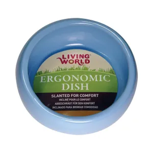 Living World Ergonomic Small Animal Large Ceramic Dish Blue^^^