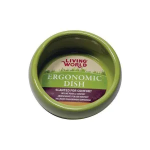 Living World Ergonomic Small Animal Small Ceramic Dish Green^^^