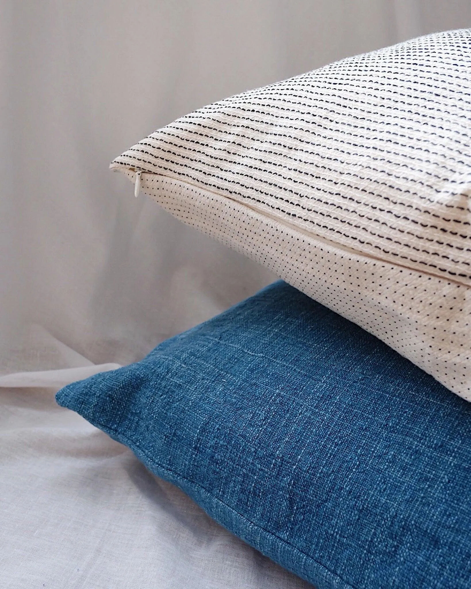 Mars Indigo Handwoven Pillow Cover - Double Sided