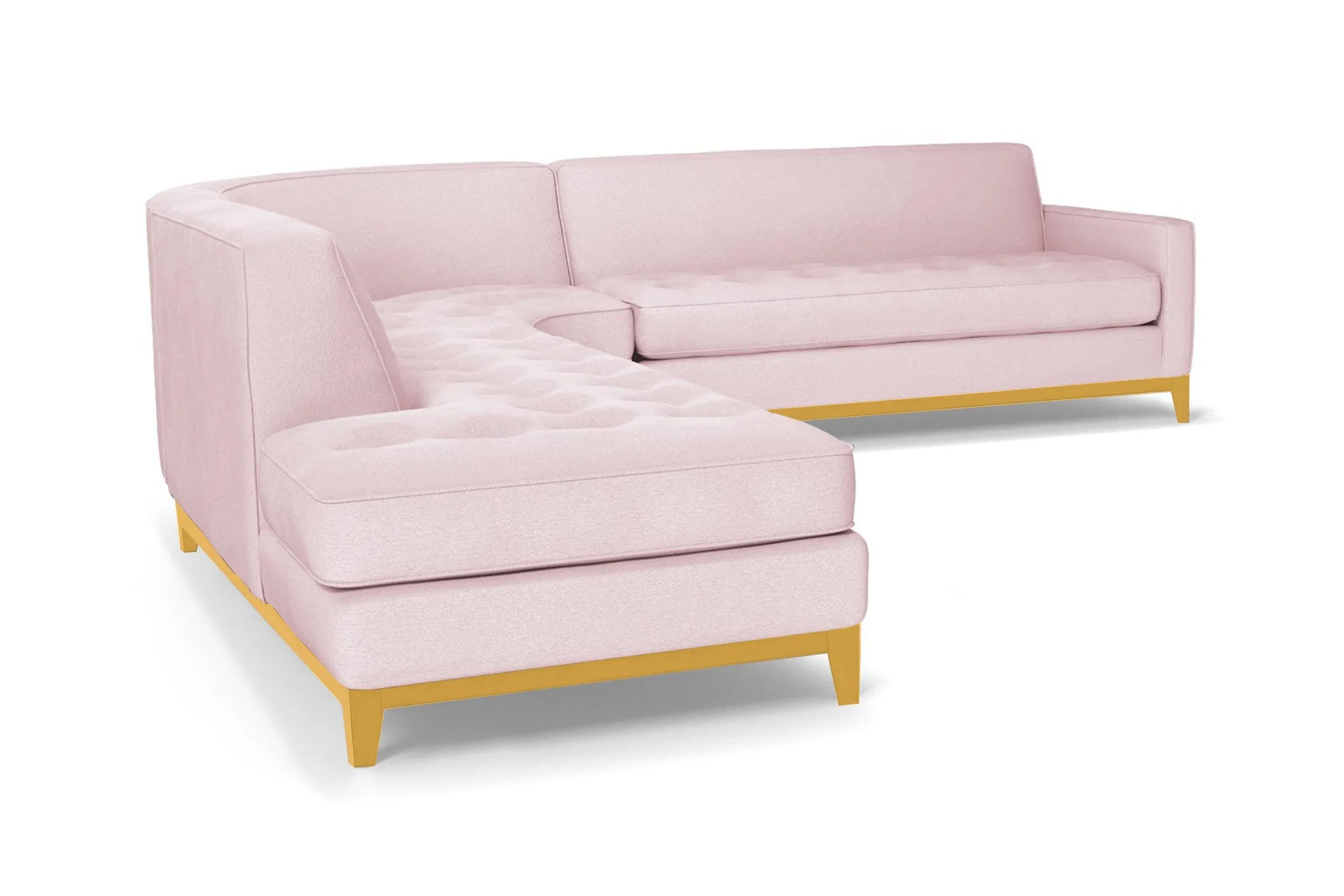 Monroe Drive 3pc Sleeper Sectional :: Leg Finish: Natural / Configuration: LAF - Chaise on the Left / Sleeper Option: Memory Foam Mattress