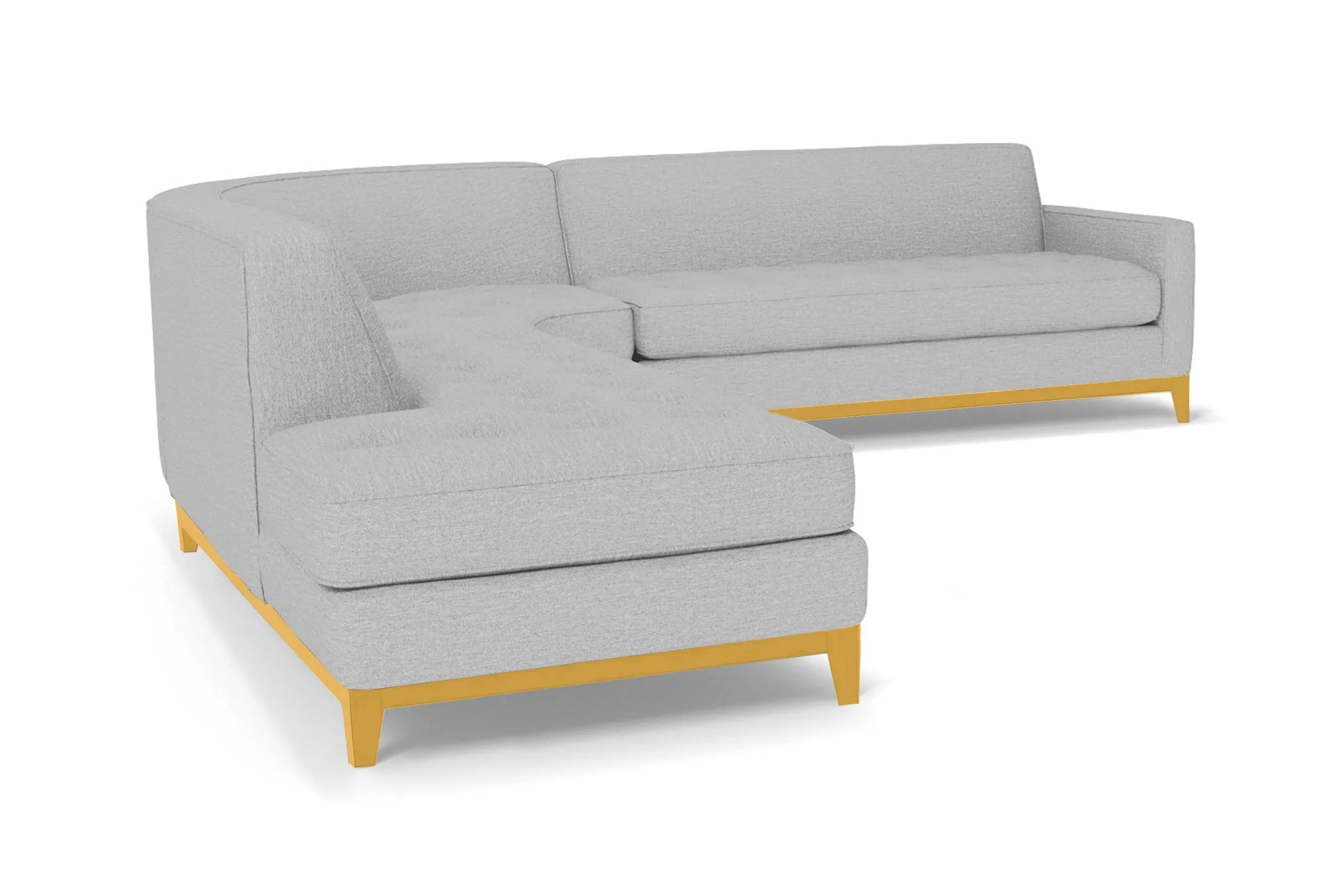 Monroe Drive 3pc Sleeper Sectional :: Leg Finish: Natural / Configuration: LAF - Chaise on the Left / Sleeper Option: Memory Foam Mattress