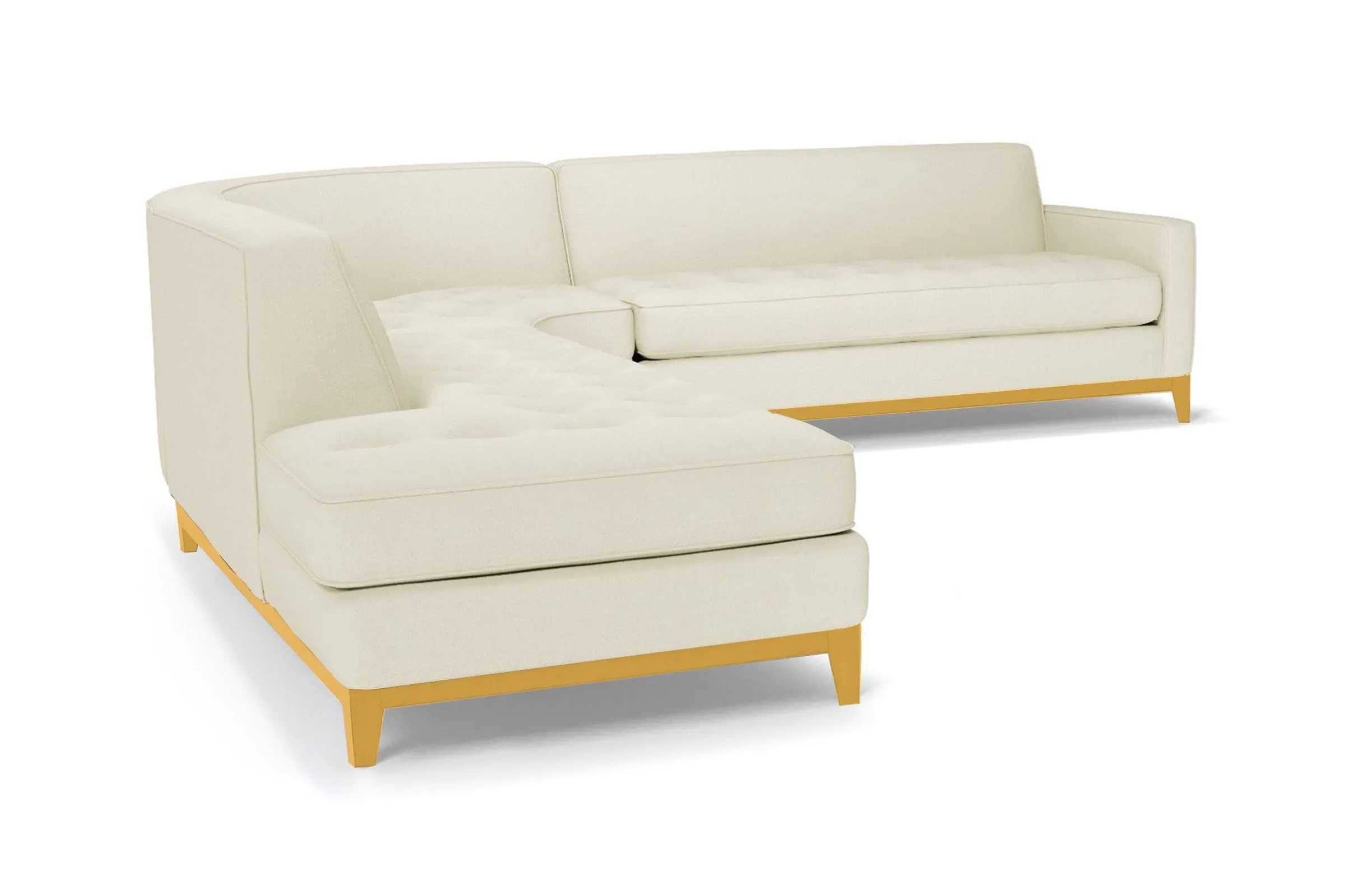 Monroe Drive 3pc Sleeper Sectional :: Leg Finish: Natural / Configuration: LAF - Chaise on the Left / Sleeper Option: Memory Foam Mattress