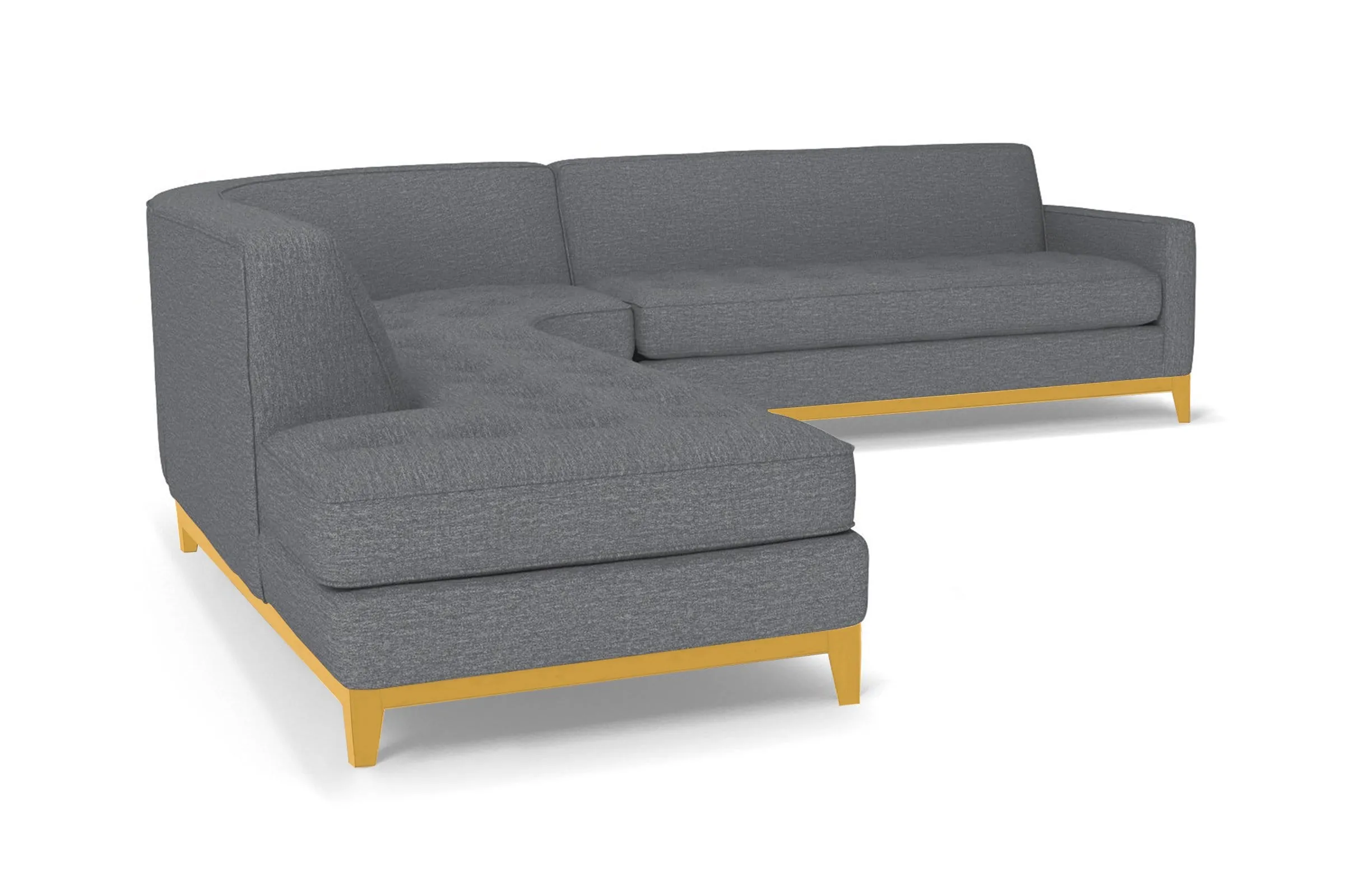 Monroe Drive 3pc Sleeper Sectional :: Leg Finish: Natural / Configuration: LAF - Chaise on the Left / Sleeper Option: Memory Foam Mattress