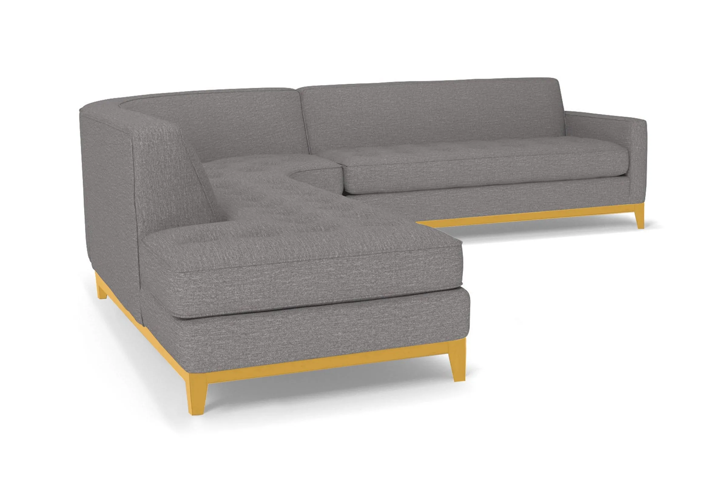 Monroe Drive 3pc Sleeper Sectional :: Leg Finish: Natural / Configuration: LAF - Chaise on the Left / Sleeper Option: Memory Foam Mattress
