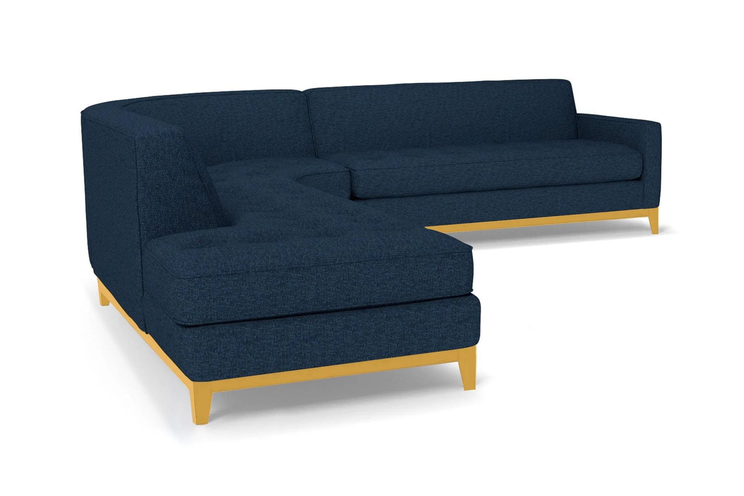 Monroe Drive 3pc Sleeper Sectional :: Leg Finish: Natural / Configuration: LAF - Chaise on the Left / Sleeper Option: Memory Foam Mattress