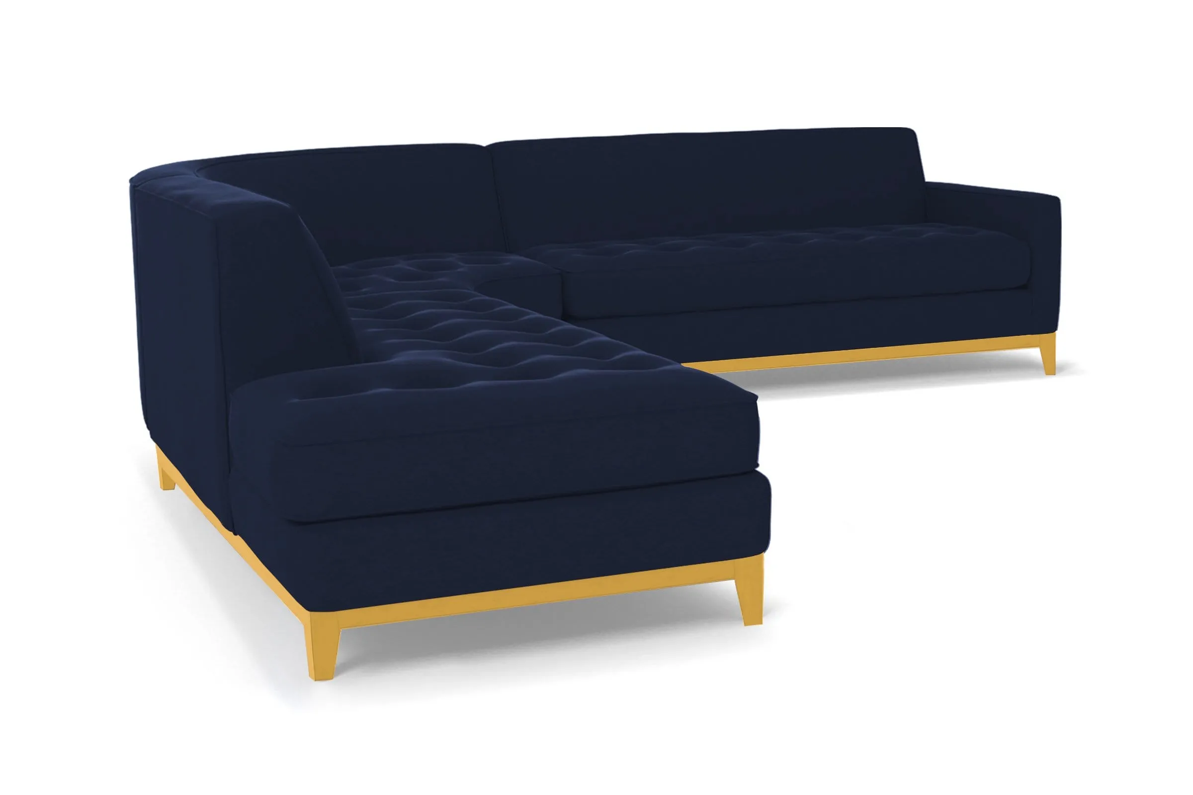 Monroe Drive 3pc Sleeper Sectional :: Leg Finish: Natural / Configuration: LAF - Chaise on the Left / Sleeper Option: Memory Foam Mattress