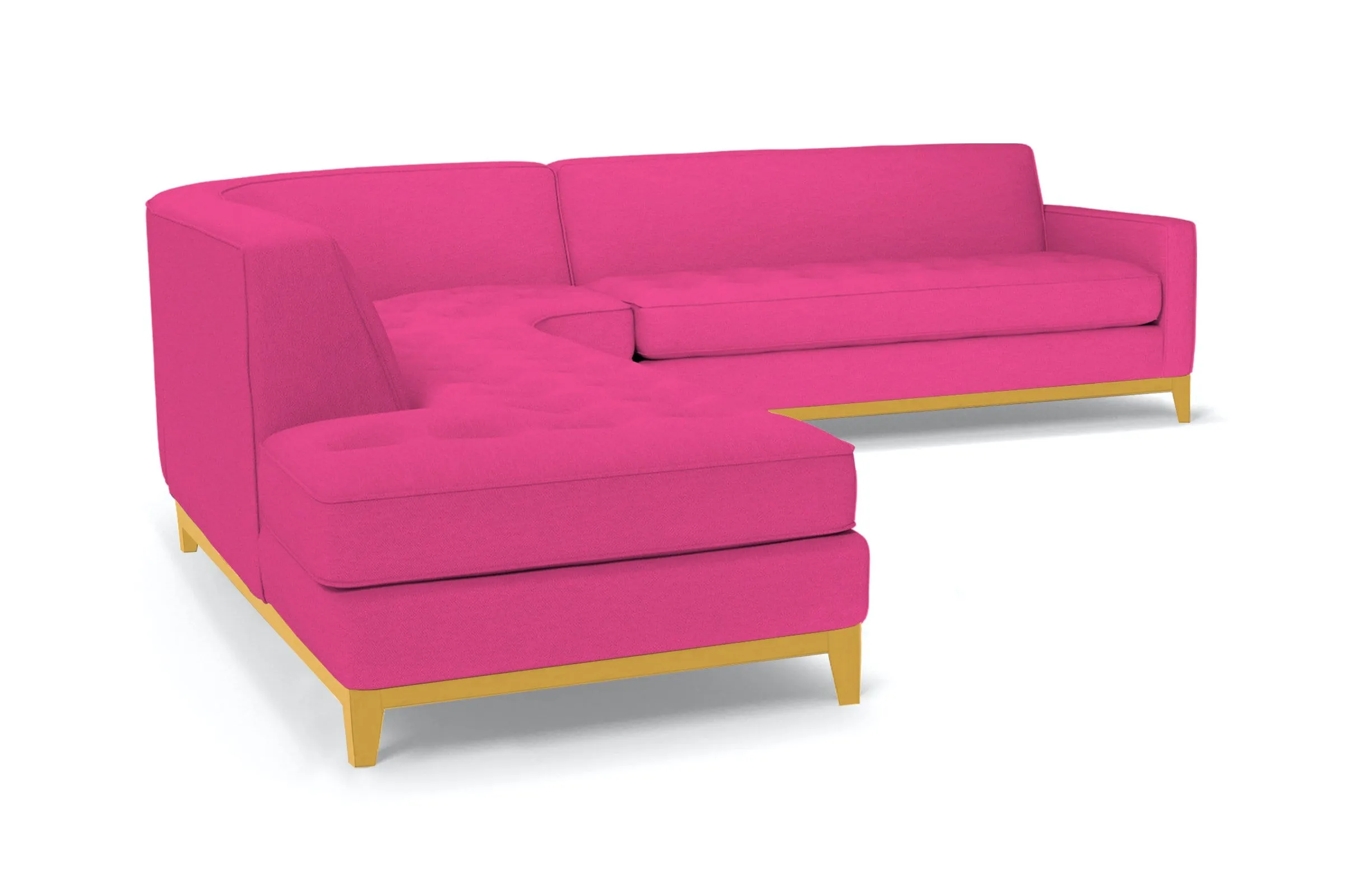 Monroe Drive 3pc Sleeper Sectional :: Leg Finish: Natural / Configuration: LAF - Chaise on the Left / Sleeper Option: Memory Foam Mattress