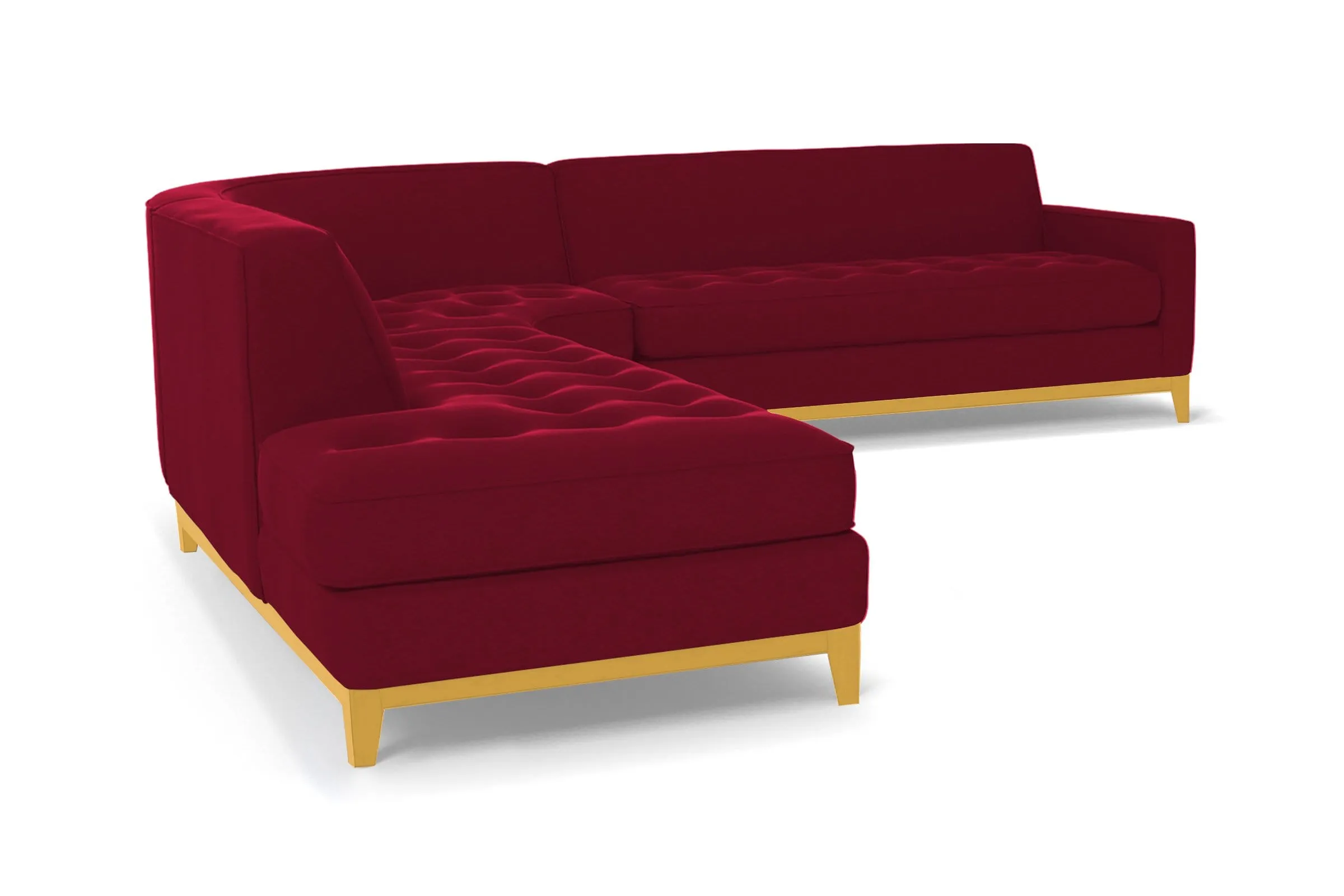 Monroe Drive 3pc Sleeper Sectional :: Leg Finish: Natural / Configuration: LAF - Chaise on the Left / Sleeper Option: Memory Foam Mattress