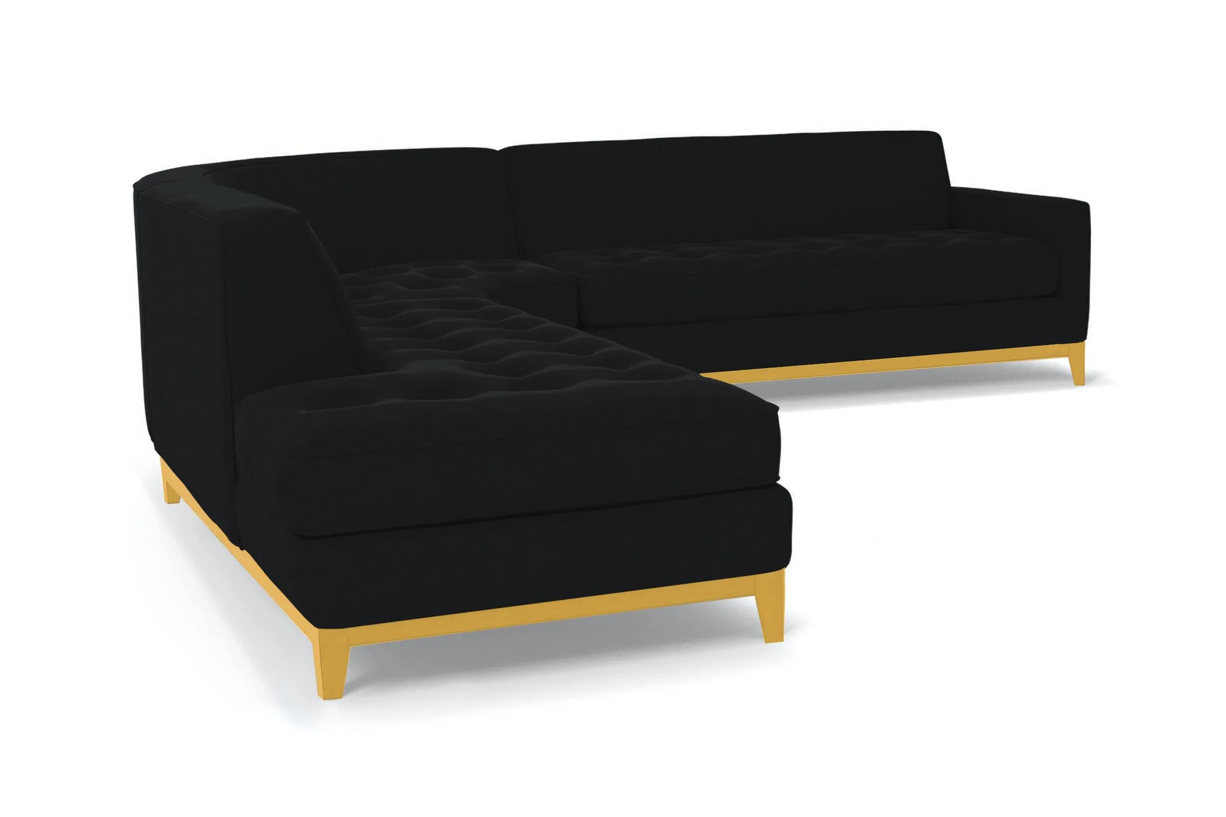 Monroe Drive 3pc Sleeper Sectional :: Leg Finish: Natural / Configuration: LAF - Chaise on the Left / Sleeper Option: Memory Foam Mattress