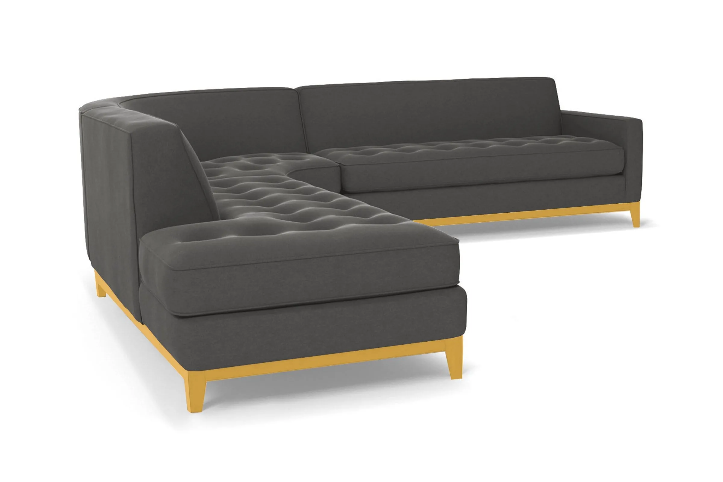 Monroe Drive 3pc Sleeper Sectional :: Leg Finish: Natural / Configuration: LAF - Chaise on the Left / Sleeper Option: Memory Foam Mattress