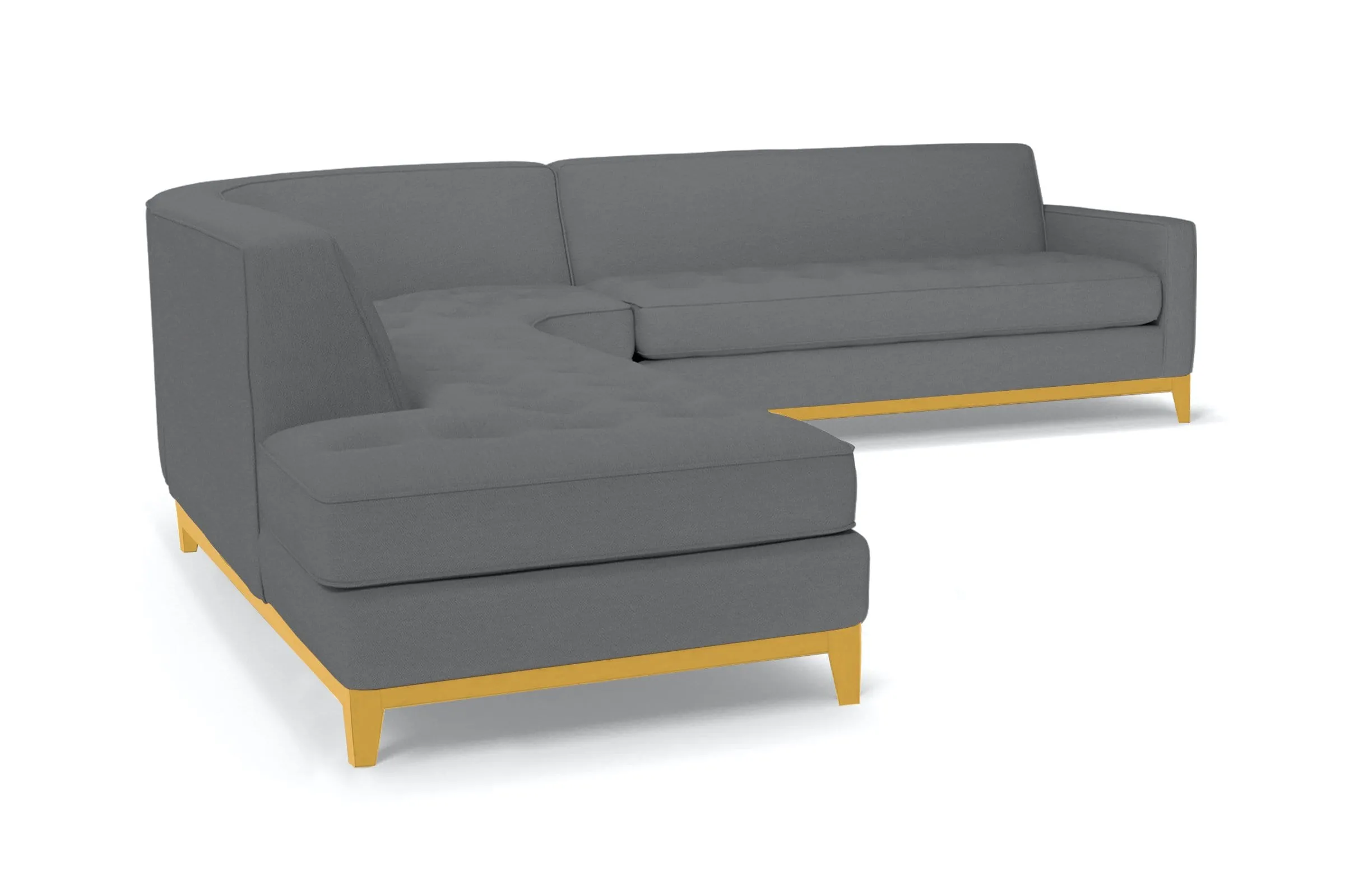 Monroe Drive 3pc Sleeper Sectional :: Leg Finish: Natural / Configuration: LAF - Chaise on the Left / Sleeper Option: Memory Foam Mattress