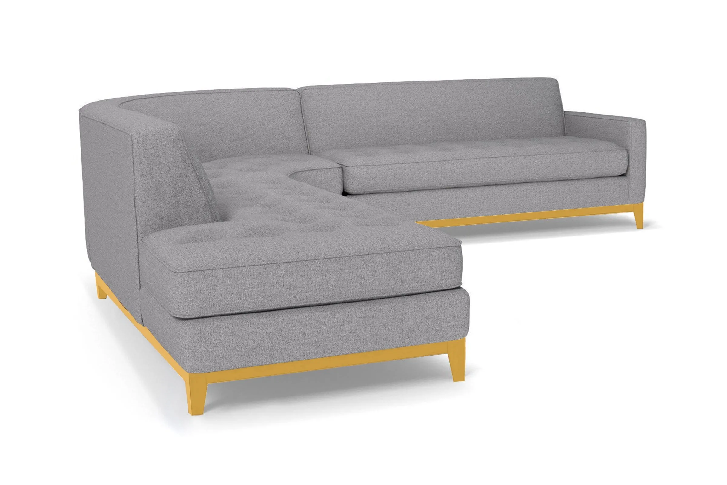 Monroe Drive 3pc Sleeper Sectional :: Leg Finish: Natural / Configuration: LAF - Chaise on the Left / Sleeper Option: Memory Foam Mattress