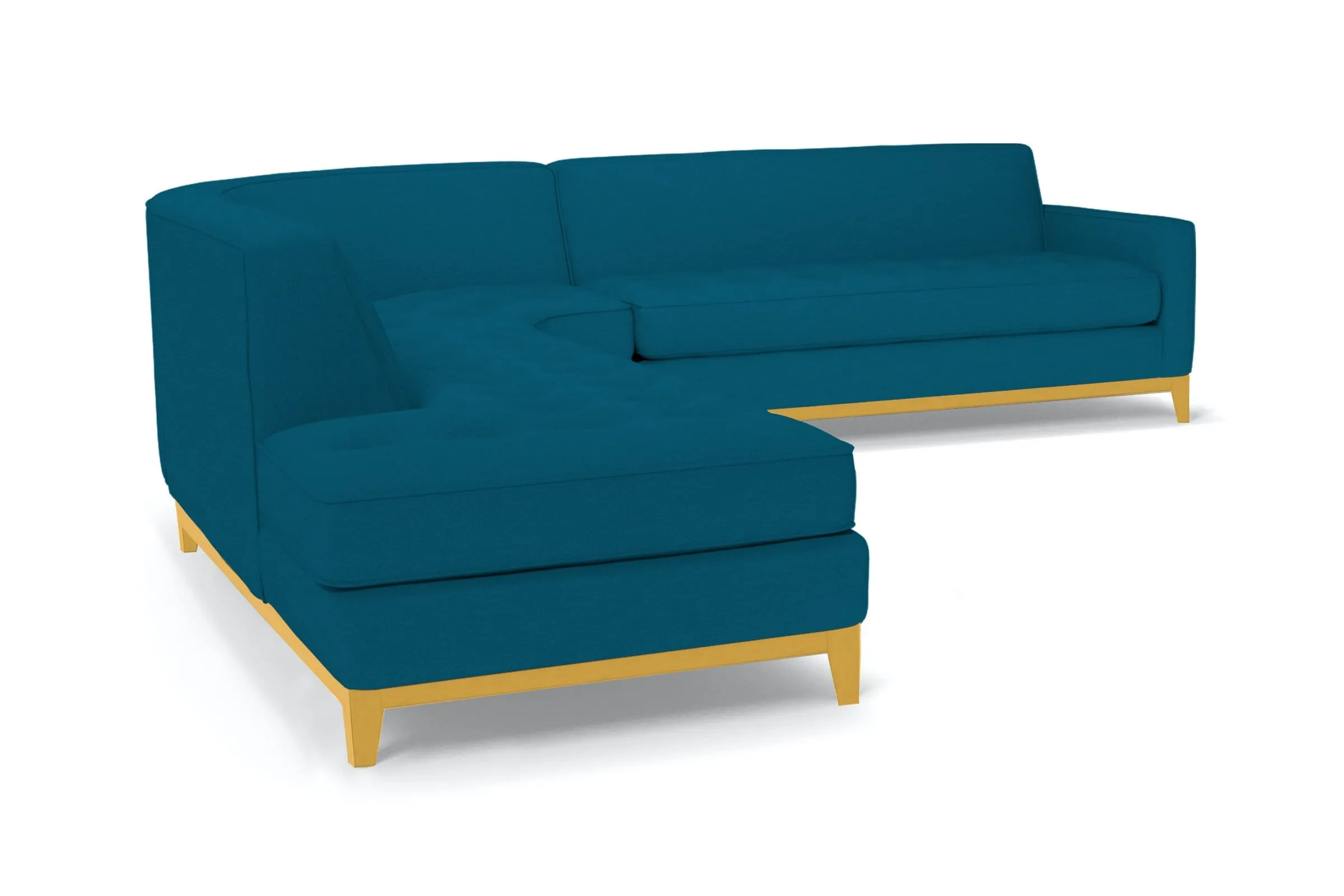 Monroe Drive 3pc Sleeper Sectional :: Leg Finish: Natural / Configuration: LAF - Chaise on the Left / Sleeper Option: Memory Foam Mattress