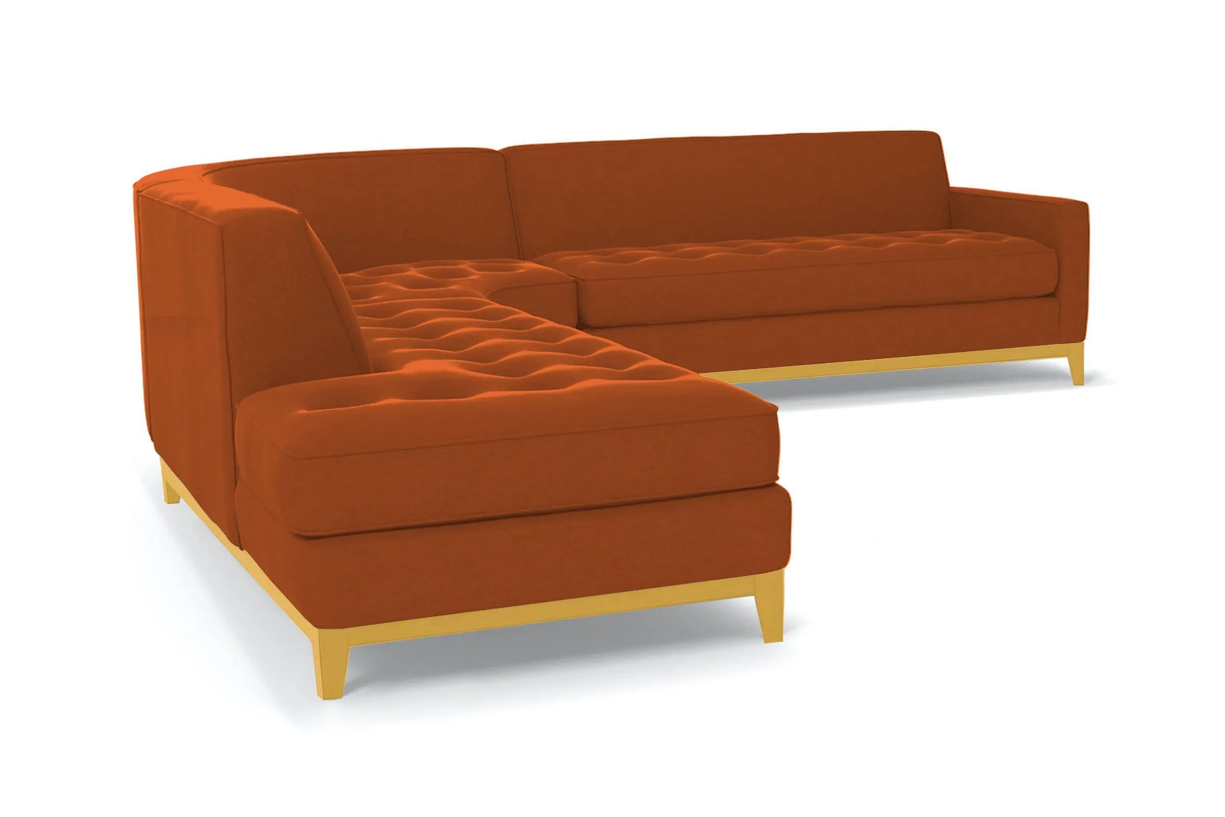 Monroe Drive 3pc Sleeper Sectional :: Leg Finish: Natural / Configuration: LAF - Chaise on the Left / Sleeper Option: Memory Foam Mattress