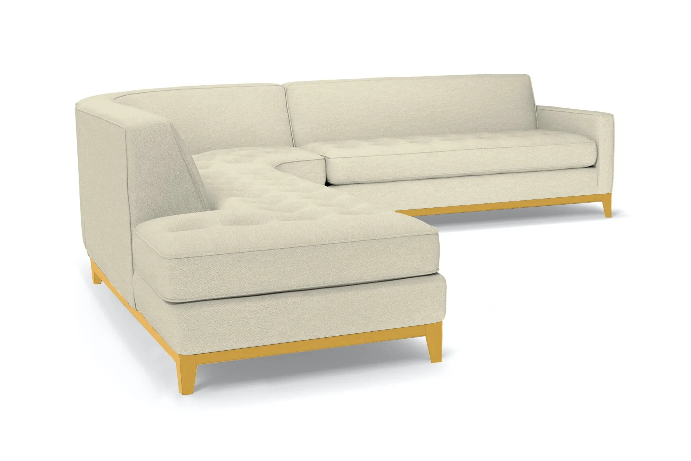 Monroe Drive 3pc Sleeper Sectional :: Leg Finish: Natural / Configuration: LAF - Chaise on the Left / Sleeper Option: Memory Foam Mattress
