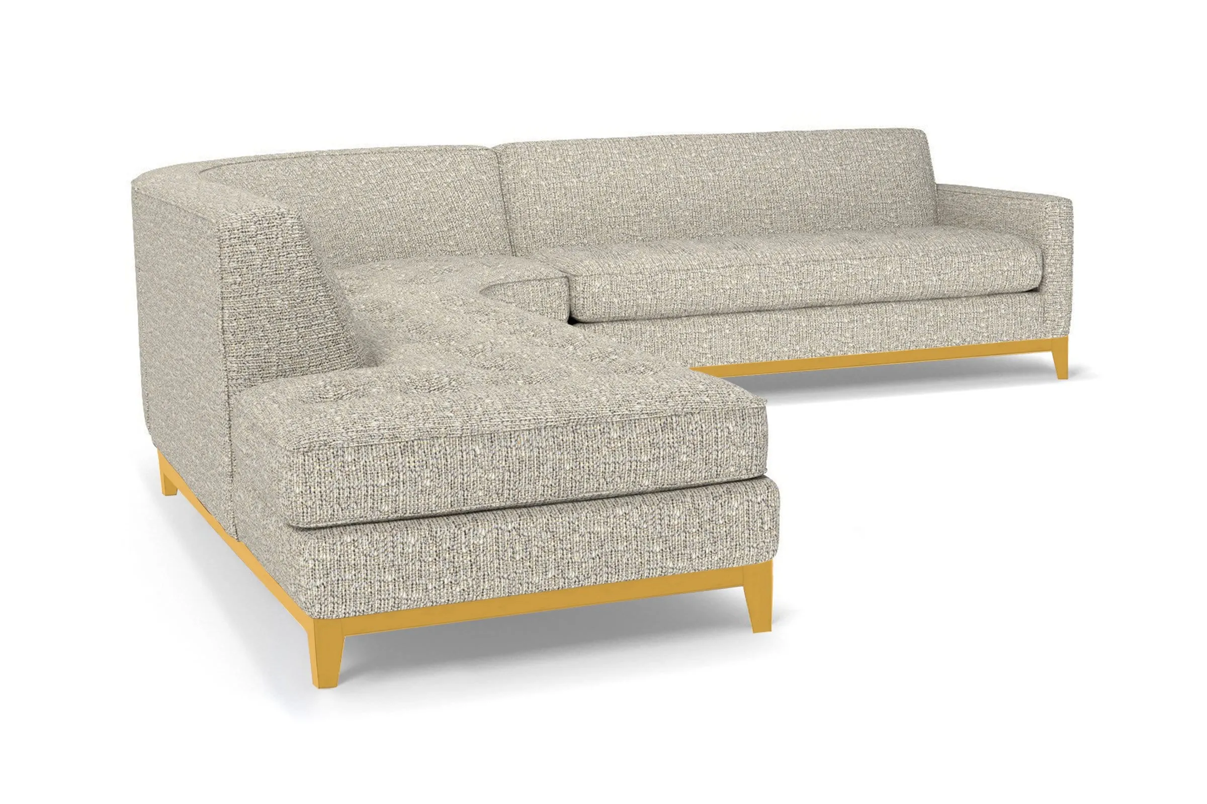 Monroe Drive 3pc Sleeper Sectional :: Leg Finish: Natural / Configuration: LAF - Chaise on the Left / Sleeper Option: Memory Foam Mattress