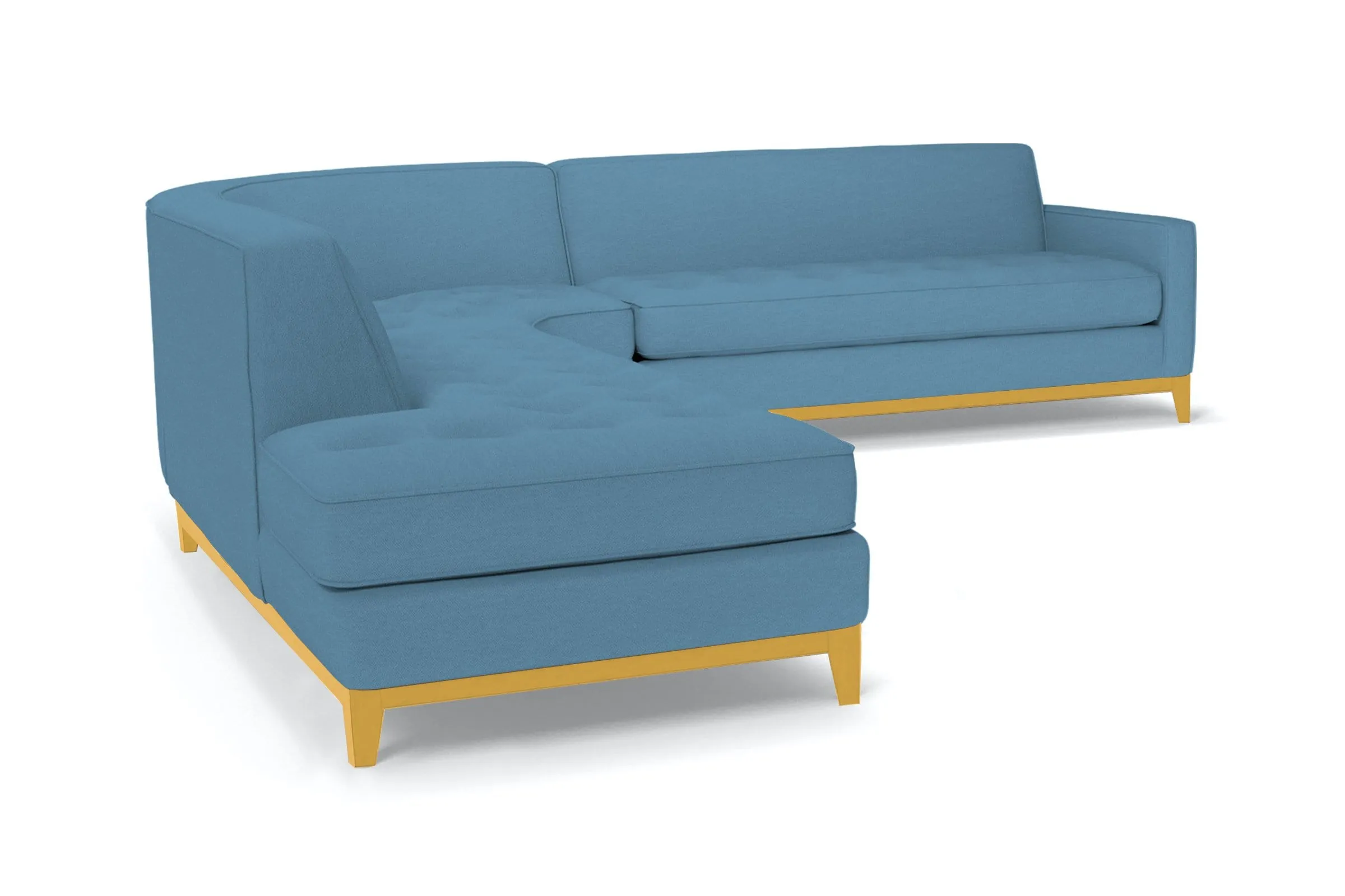 Monroe Drive 3pc Sleeper Sectional :: Leg Finish: Natural / Configuration: LAF - Chaise on the Left / Sleeper Option: Memory Foam Mattress