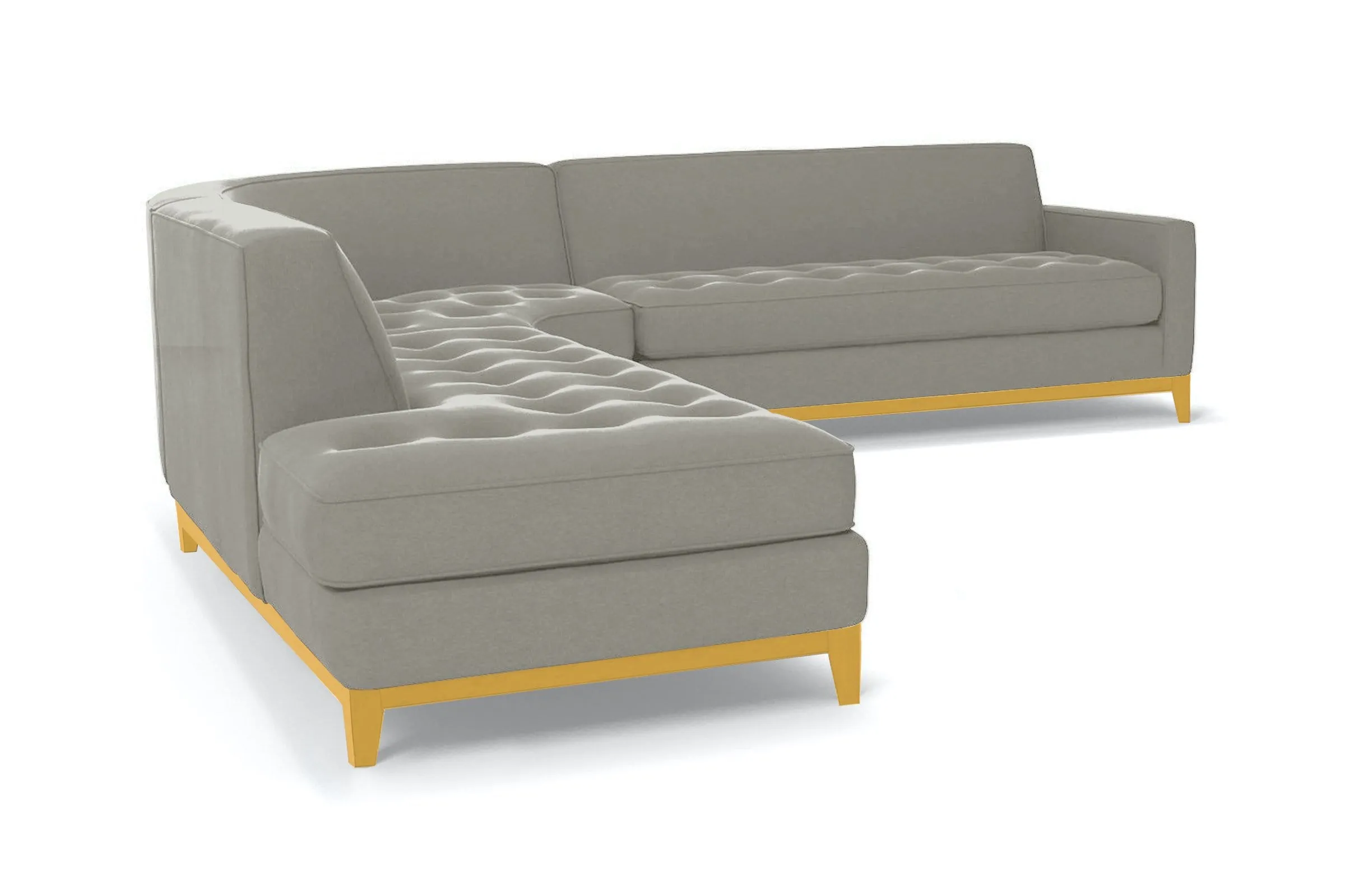 Monroe Drive 3pc Sleeper Sectional :: Leg Finish: Natural / Configuration: LAF - Chaise on the Left / Sleeper Option: Memory Foam Mattress