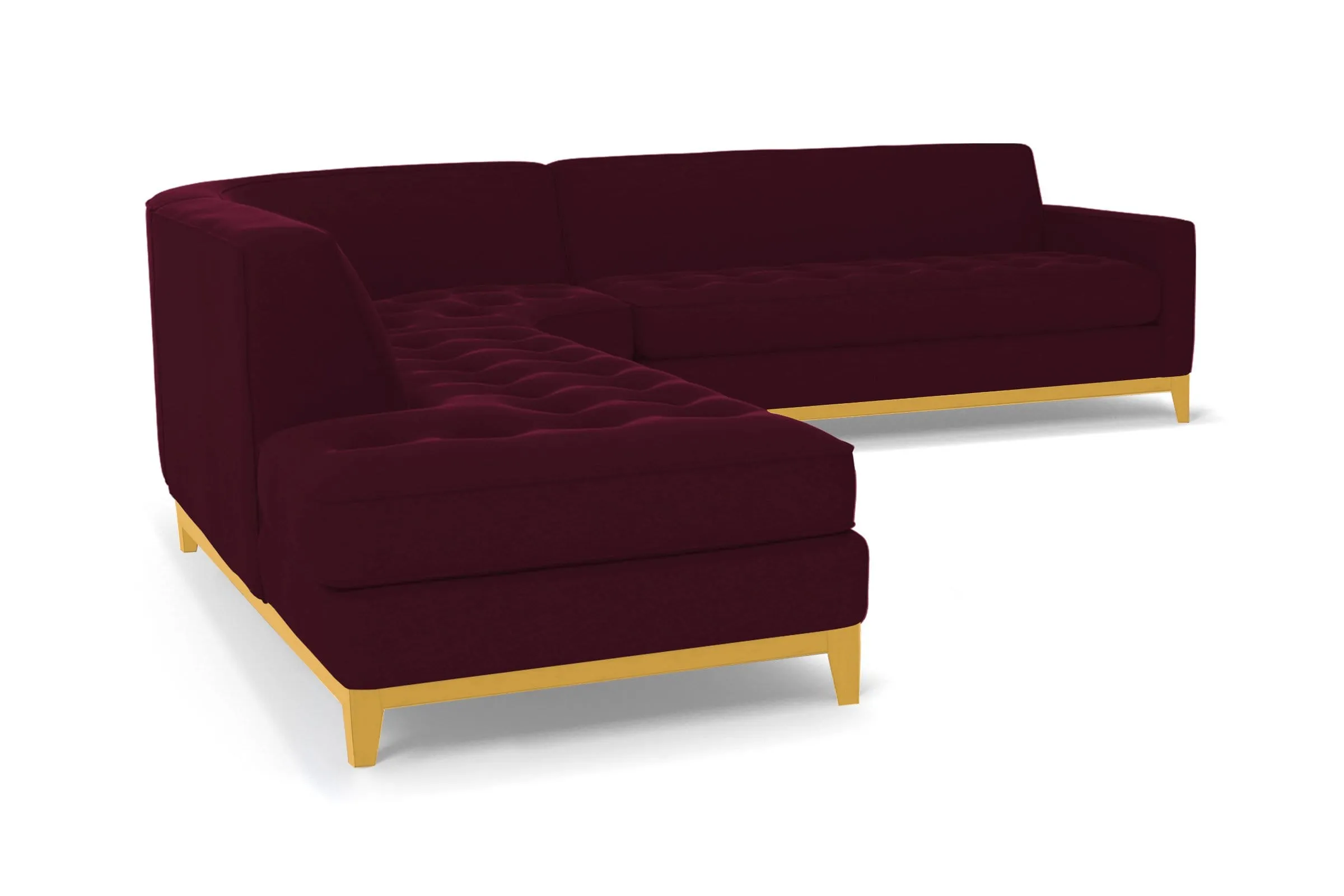 Monroe Drive 3pc Sleeper Sectional :: Leg Finish: Natural / Configuration: LAF - Chaise on the Left / Sleeper Option: Memory Foam Mattress