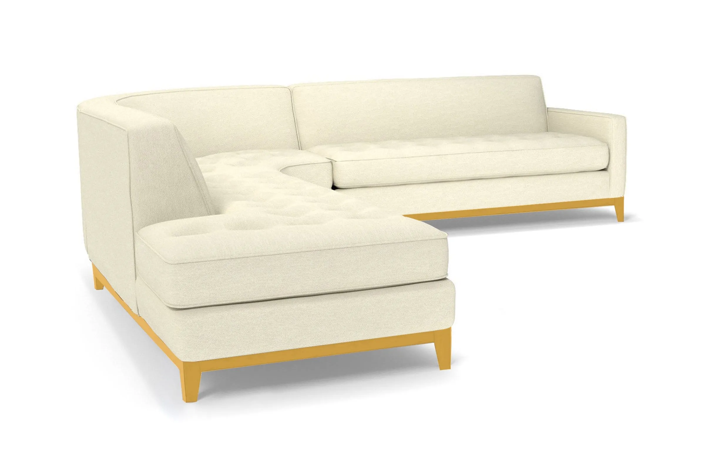 Monroe Drive 3pc Sleeper Sectional :: Leg Finish: Natural / Configuration: LAF - Chaise on the Left / Sleeper Option: Memory Foam Mattress