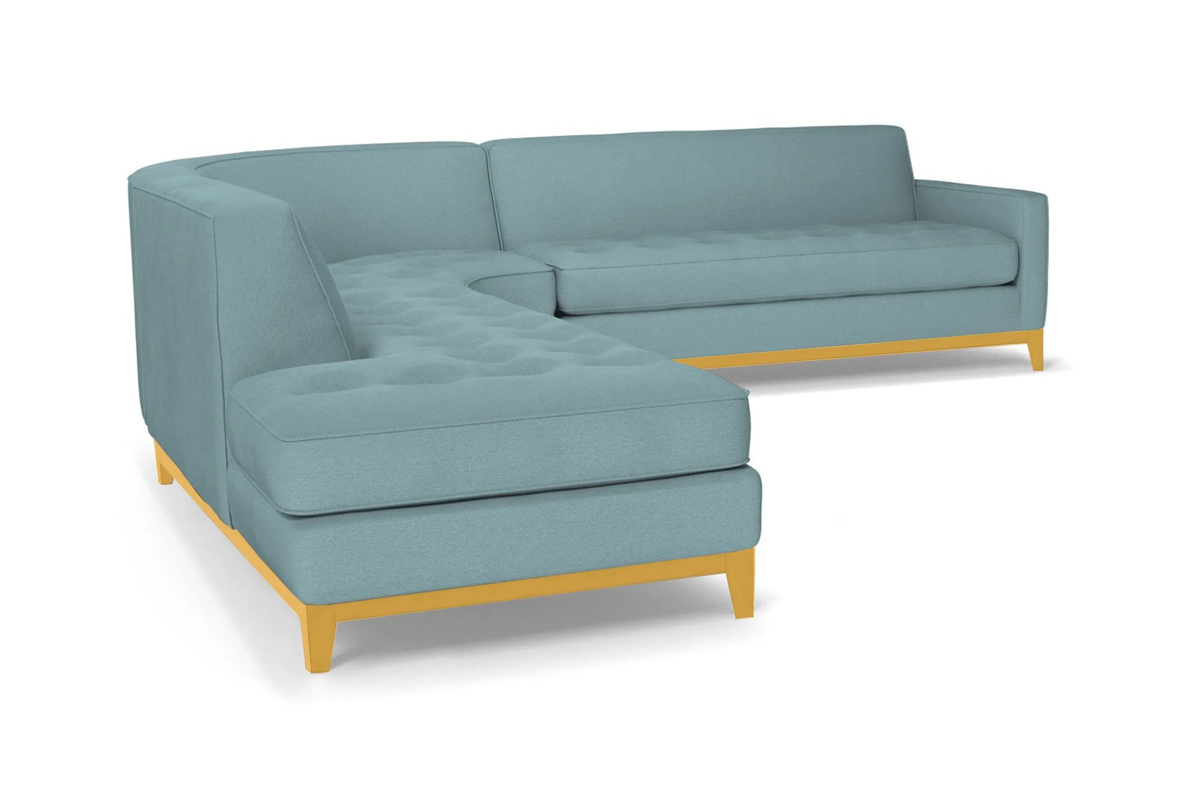Monroe Drive 3pc Sleeper Sectional :: Leg Finish: Natural / Configuration: LAF - Chaise on the Left / Sleeper Option: Memory Foam Mattress