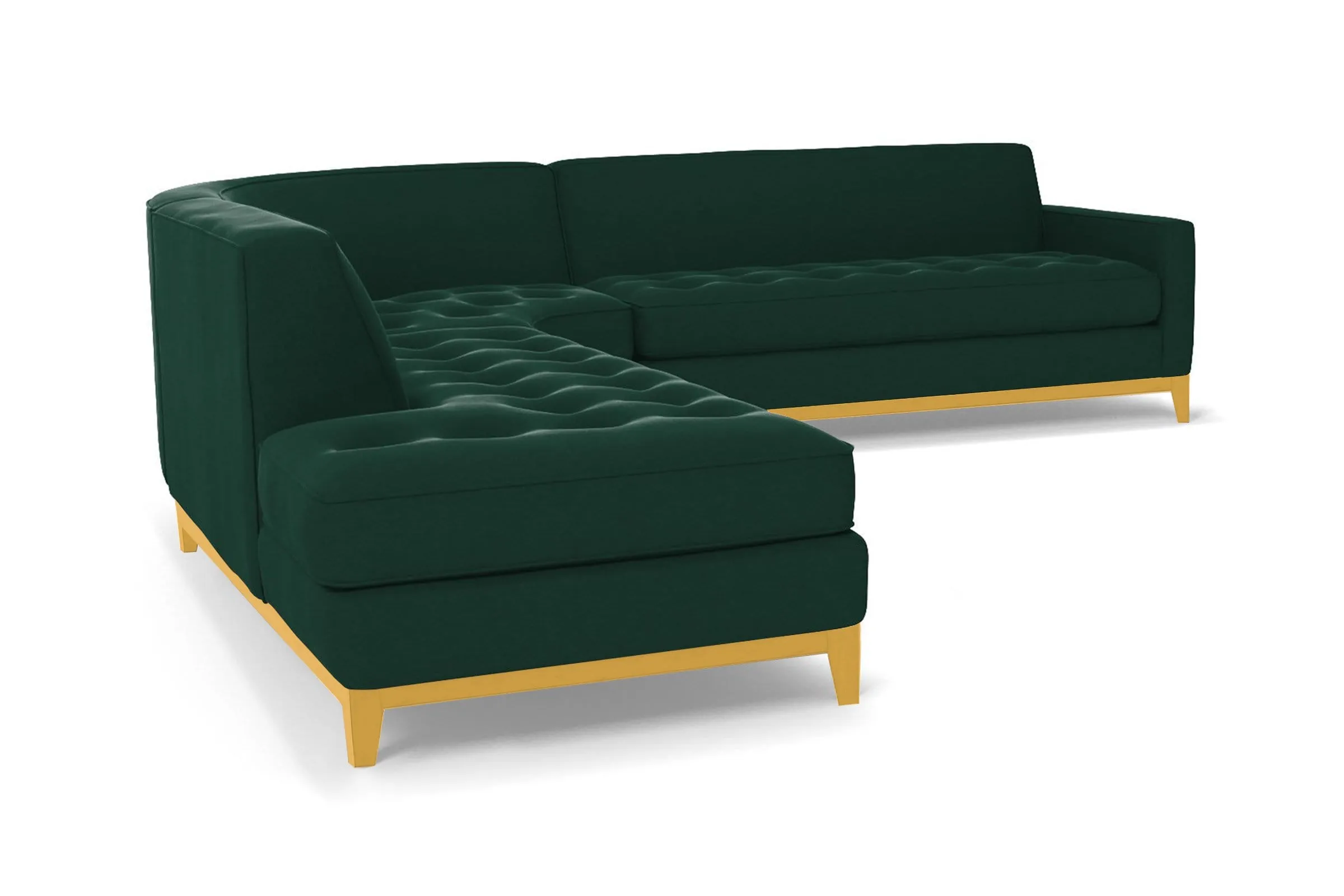 Monroe Drive 3pc Sleeper Sectional :: Leg Finish: Natural / Configuration: LAF - Chaise on the Left / Sleeper Option: Memory Foam Mattress