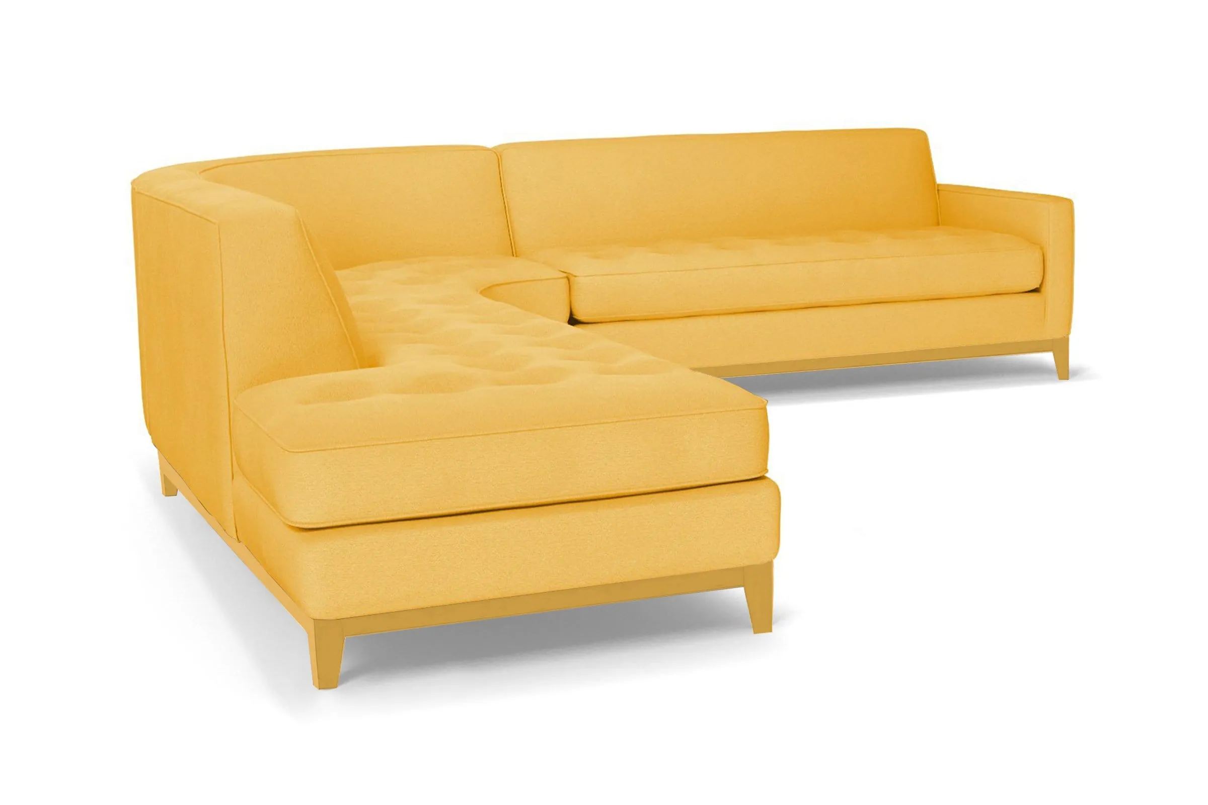 Monroe Drive 3pc Sleeper Sectional :: Leg Finish: Natural / Configuration: LAF - Chaise on the Left / Sleeper Option: Memory Foam Mattress