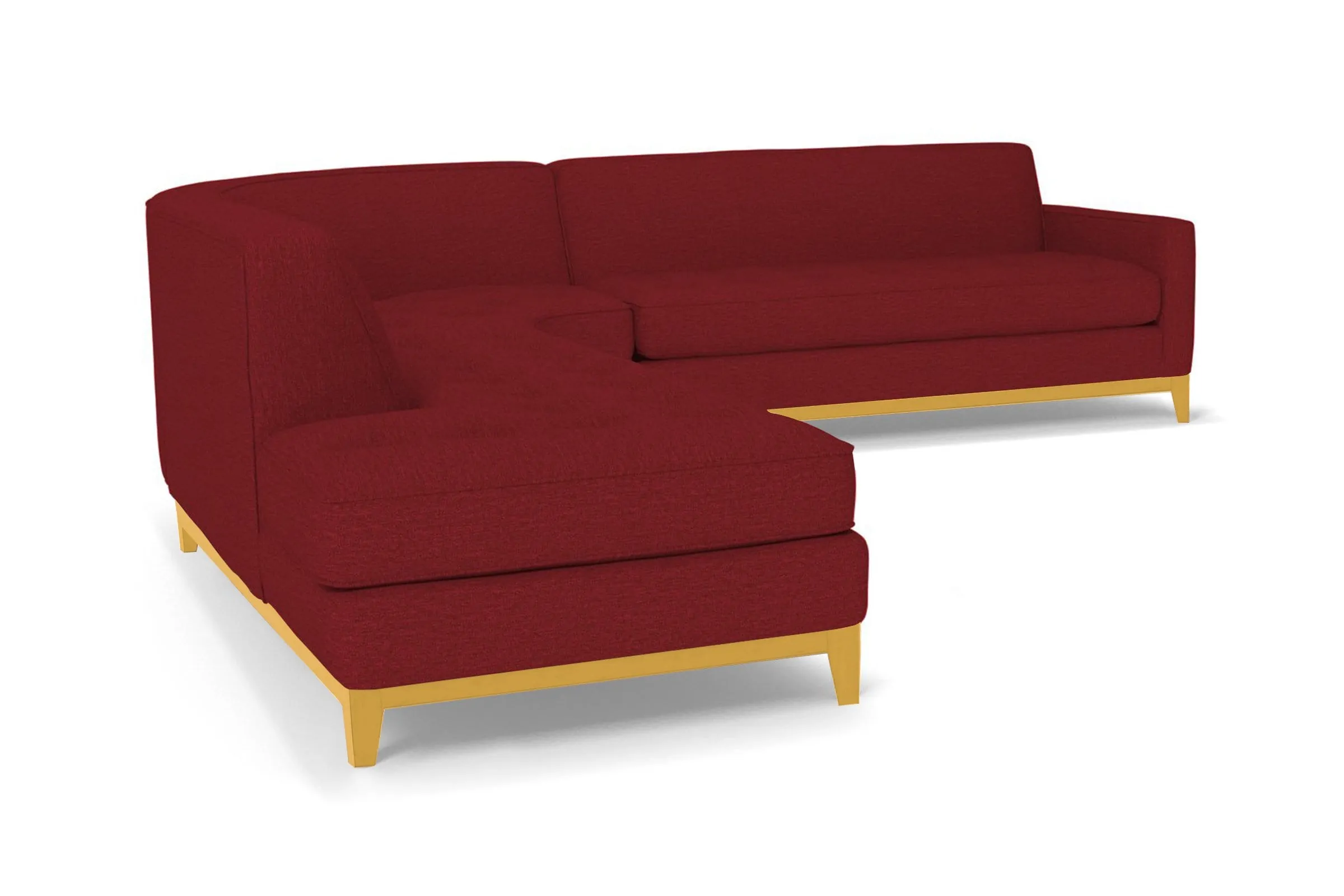 Monroe Drive 3pc Sleeper Sectional :: Leg Finish: Natural / Configuration: LAF - Chaise on the Left / Sleeper Option: Memory Foam Mattress